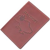 Обложка на паспорт в винтажной коже Карта GRANDE PELLE 16772 Светло-коричневая фото