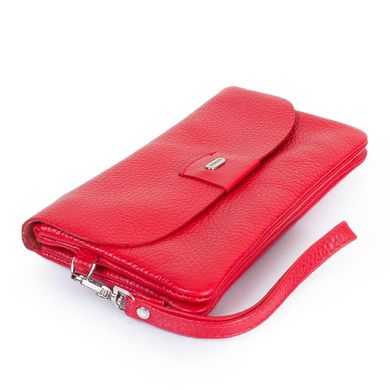 Клатч-гаманець жіночий шкіряний DESISAN (ДЕСІСАН) SHI213-4-1FL Червоний