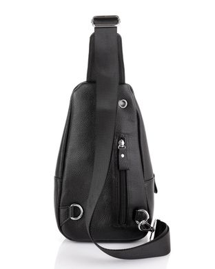 Кожаный черный слинг через плечо Tiding Bag A25F-5058A Черный