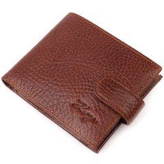 Функциональный мужской кошелек с хлястиком из натуральной кожи KARYA 21080 Светло-коричневый