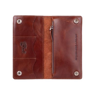 Зручний гаманець з глянцевою натуральної шкіри коньячного кольору з відділенням для монет, колекція "Let's Go Travel"