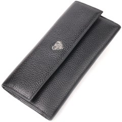 Стильний жіночий гаманець із натуральної зернистої шкіри KARYA 21007 Чорний