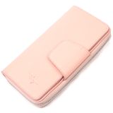 Зручний вертикальний жіночий гаманець з натуральної шкіри KARYA 21158 Рожевий фото