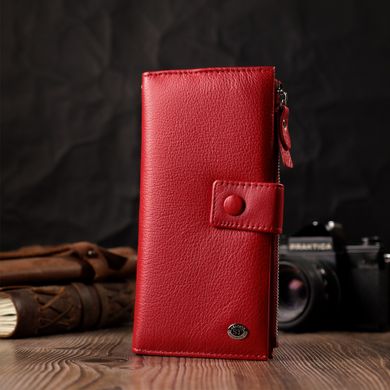 Жіночий вертикальний гаманець з натуральної шкіри ST Leather 22536 Червоний