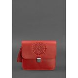 Натуральна шкіряна жіноча бохо-сумка Лілу червона Blanknote BN-BAG-3-red фото