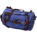 Функциональный рюкзак-трансформер в стиле милитари из плотного текстиля Vintage 22159 Синий фото