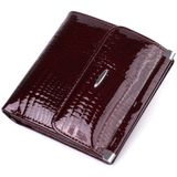 Женский лакированный кошелек из натуральной кожи Vintage sale_15041 Бордовый фото