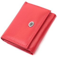 Компактное женское портмоне с монетницей из натуральной кожи ST Leather 22729 Красный