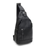 Мужской кожаный рюкзак через плечо Keizer K11802bl-black фото