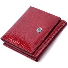 Компактный кошелек для женщин из натуральной лакированной кожи ST Leather 22687 Красный