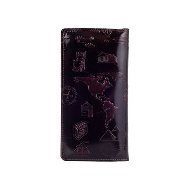Ергономічний дизайнерський коричневий шкіряний гаманець на 14 карт, колекція "7 wonders of the world"