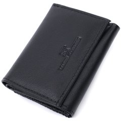 Удобный компактный кошелек с монетницей из натуральной кожи ST Leather 22742 Черный