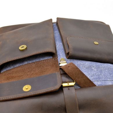 Міський рюкзак тканина канвас і шкіра RKj-3462-4lx TARWA Коричневий