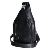 Мужская сумка-слинг кожаная Vip Collection 1451-F Черная 1451.A.FLAT фото