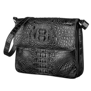 Сумка CROCODILE LEATHER 18020 из натуральной кожи крокодила Черная