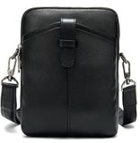 Компактна чоловіча сумка шкіряна Vintage 14885 Чорна фото