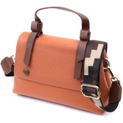 Элегантная сумка для женщин с короткой ручкой из натуральной кожи Vintage 22669 Рыжая
