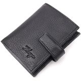 Функціональний вертикальний невеликий чоловічий гаманець із зернистої шкіри KARYA 20992 Чорний фото