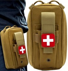 Небольшая армейская аптечка, сумка для медикаментов Edibazzar койот