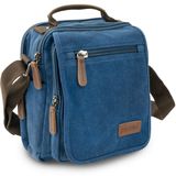 Універсальна текстильна чоловіча сумка на два відділення Vintage 20201 Синя фото