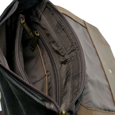 Мужская сумка-месседжер комбинированная из кожи и парусины RG-1307-4lx бренда TARWA Коричневый