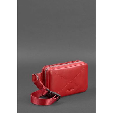 Шкіряна жіноча  поясна  сумка Dropbag Mini червона Blanknote BN-BAG-6-red
