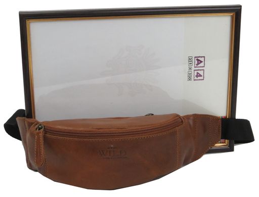 Шкіряна сумка на пояс Always Wild WB01SP cognac