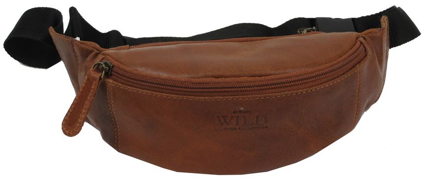 Шкіряна сумка на пояс Always Wild WB01SP cognac