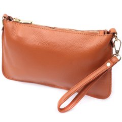 Универсальная женская сумка-клатч с двумя ремнями из натуральной кожи Vintage 22645 Рыжая
