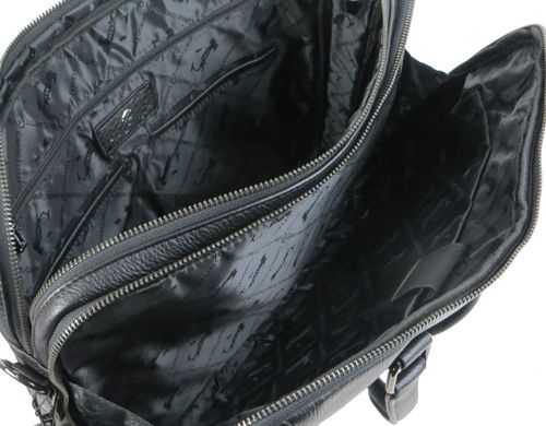 Чоловіча сумка, шкіряна портфель з відділом для ноутбука Giorgio Ferretti чорна