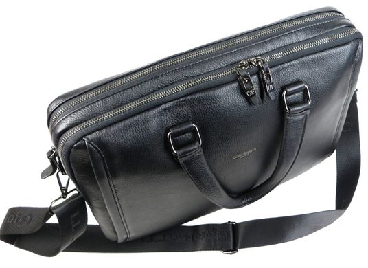 Чоловіча сумка, шкіряна портфель з відділом для ноутбука Giorgio Ferretti чорна